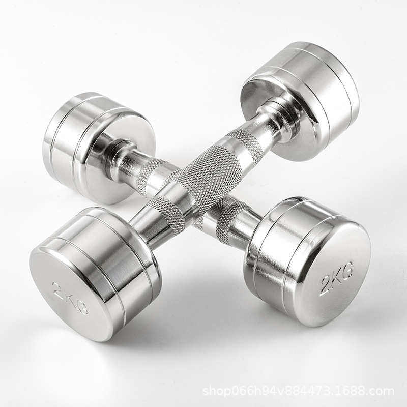 纯钢1-套装实心哑铃健身厂家直销专业组合健身房10kg纯铁女士电镀