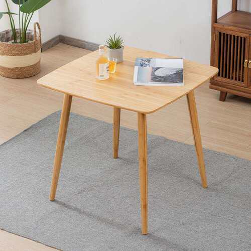 四方桌简约餐桌吃饭桌正方形楠竹休闲小桌子实木家用茶室北欧极简