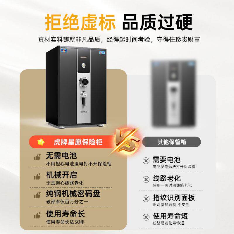 虎牌机械锁保险柜家用小型40/60/80/100cm纯机械老式手动保险箱全