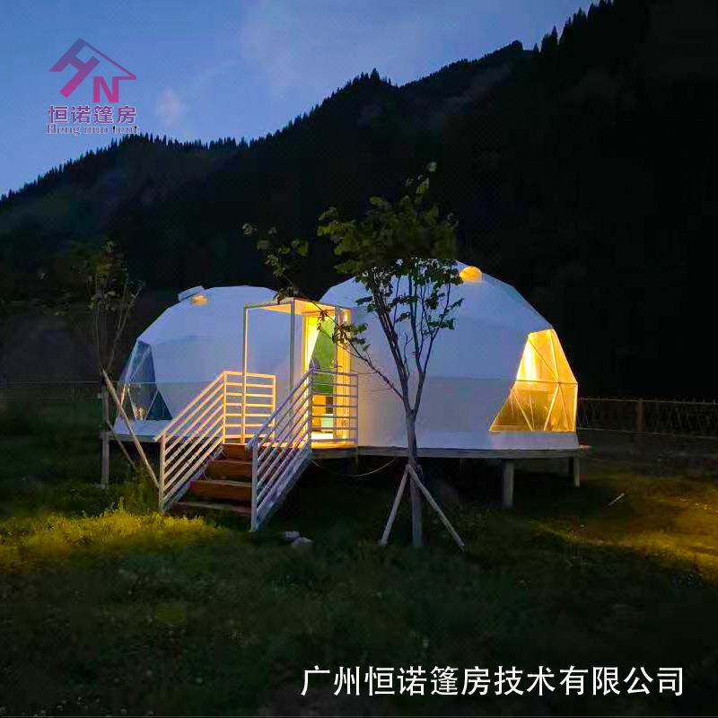 新疆那拉提户外特色民宿连体星空帐篷酒店帐篷圆形球形篷房泡泡屋