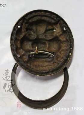 远儒实业专业生产中式仿古大门环黄铜兽头狮子头YRH0227直径19CM