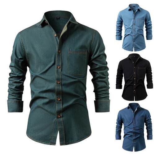 Cowboy shirt men's non ironing long sleeved men's jacket