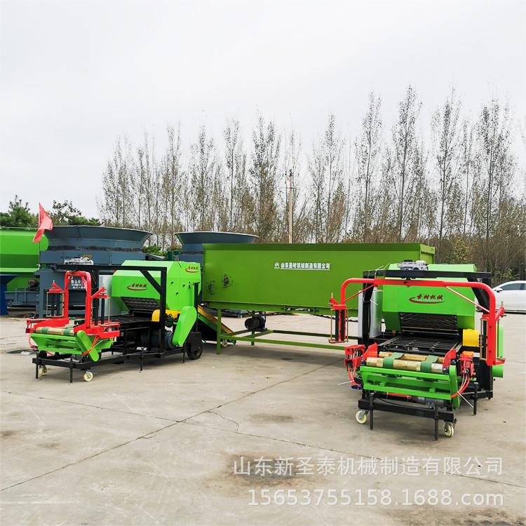 秸秆饲料青储打捆包膜机网绳两用使用方便