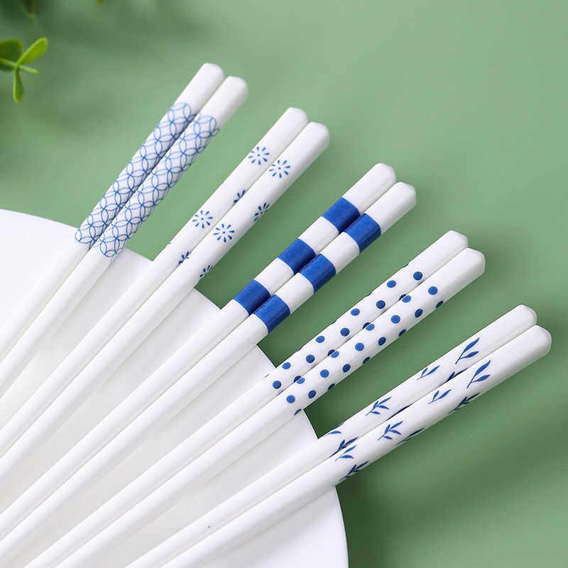 陶瓷筷子中式青花清新耐高温易清洗防霉防菌防潮家用陶瓷10双筷子