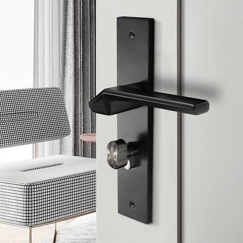 黑色门锁家用通型白卧色室内室门锁静用音现代简约房门JDN锁具套