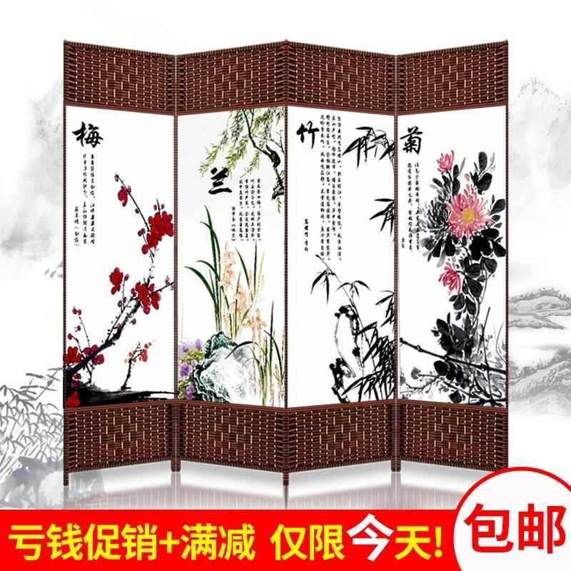 屏风隔断墙客厅布艺简易屏障折叠卧室移动现代简约折屏帘遮挡家J*