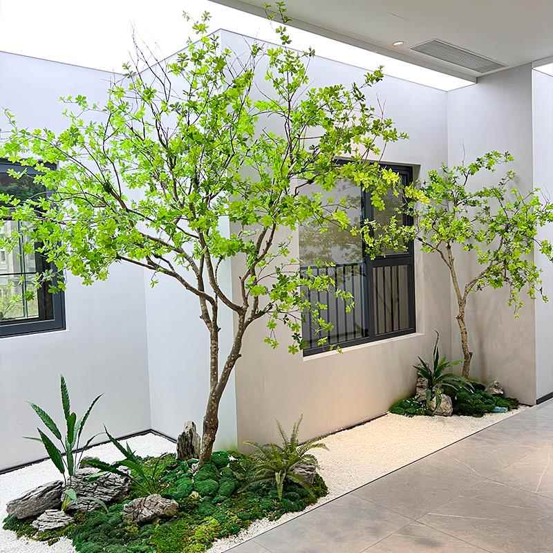 仿真吊饰钟树装饰景假树造WXL76大厅橱室内外大窗型装假树摆件落