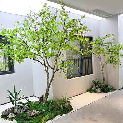 仿真吊饰钟树装饰景假树造WXL76大厅橱室内外大窗型装假树摆件落