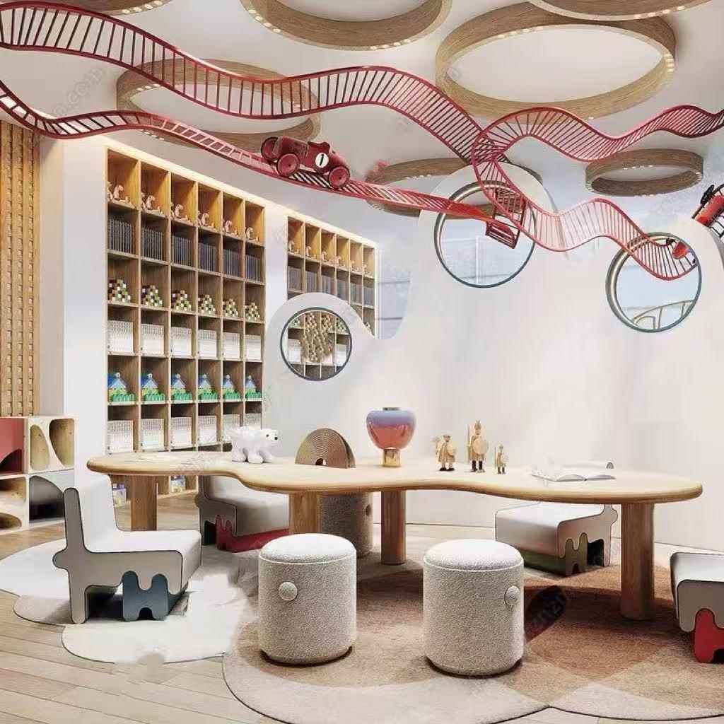 儿童桌椅幼儿园样品屋展示中心商场手工娱乐游戏学生桌学习写字云
