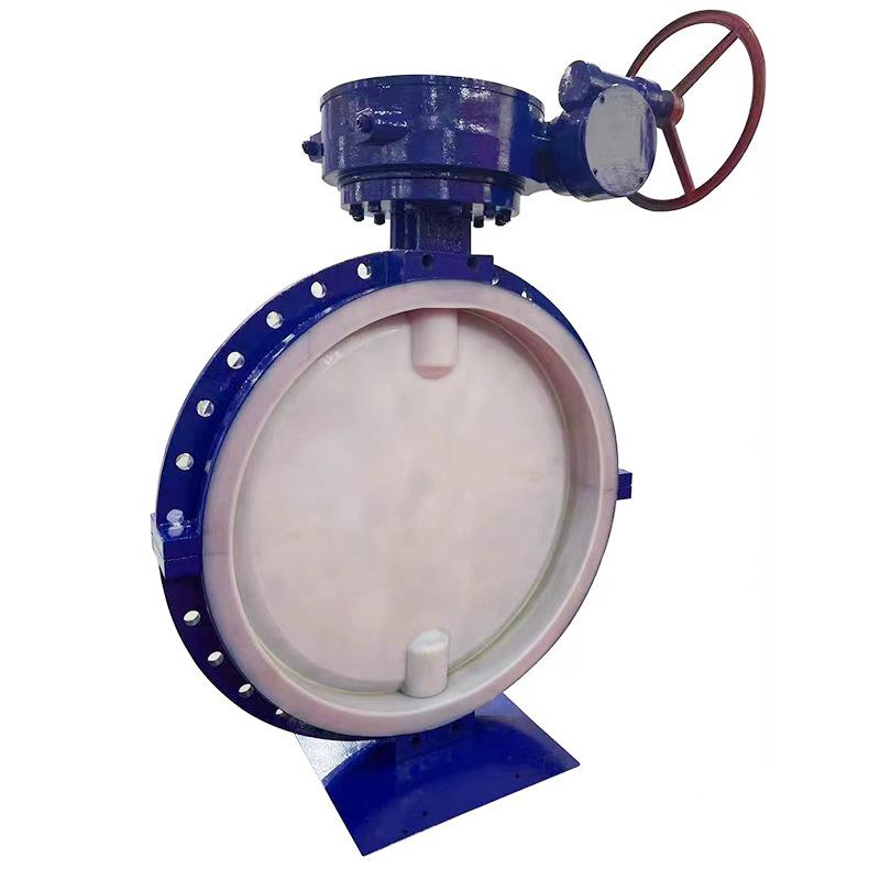 供1应法兰氟D41F463C蜗轮对夹式蝶阀衬氟蝶阀塑料阀衬门电动蝶阀