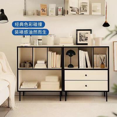 木奶油风卧室法式家用书柜组合餐客厅边展示收实AFY纳储柜物柜矮