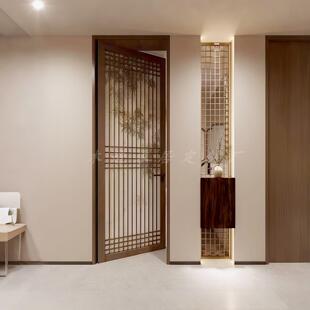 实木门卧室门宋代美学屏风国风格栅门中式水墨竹厨房化妆室平开