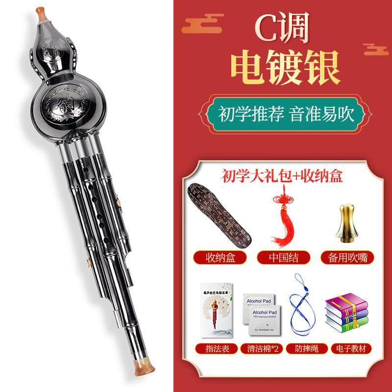 正品葫芦丝民族乐器初者小学成人儿生童入门降专业演奏B调C学调木