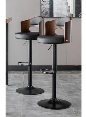 吧台椅升降实木靠背子高脚凳用现代简前约铁艺吧椅家吧台44005凳