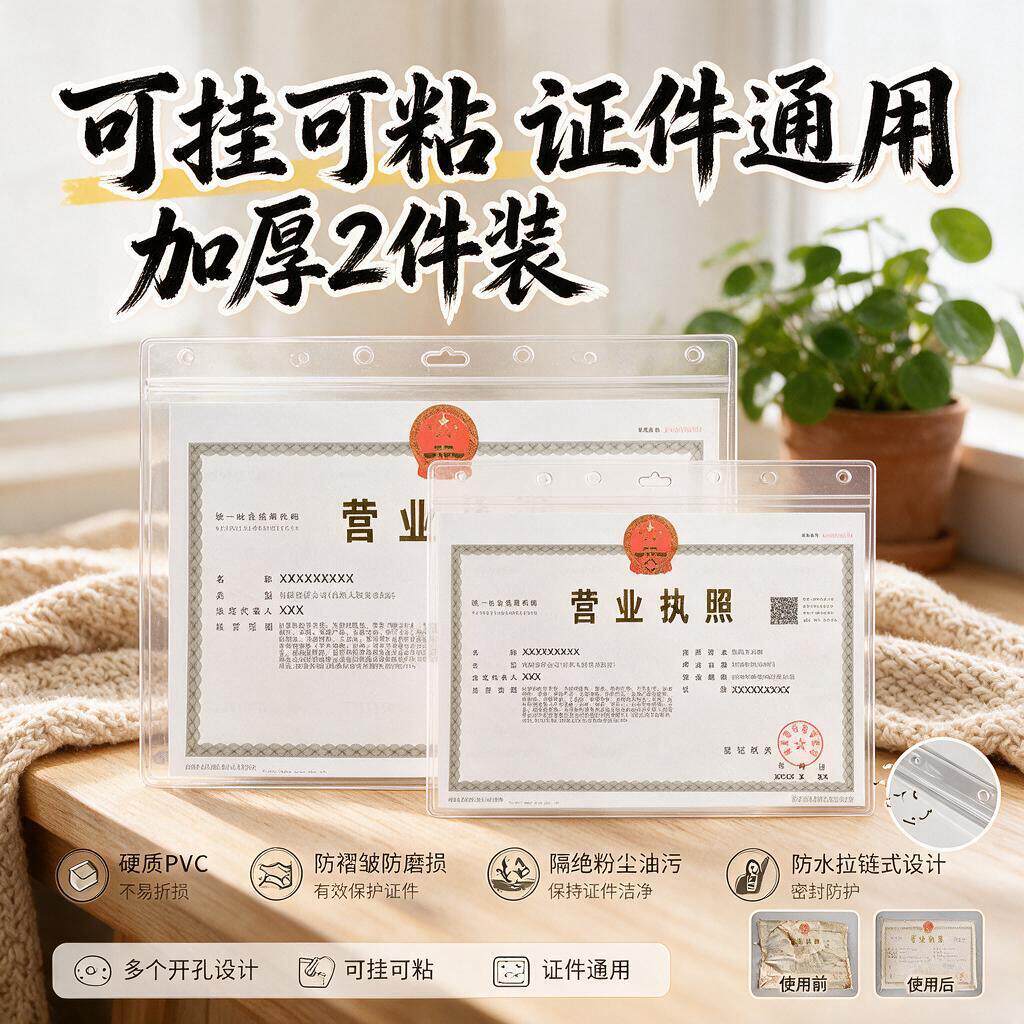 营业执照保护套新版正副本a3个体工商户食品卫生经营许可a4证书框