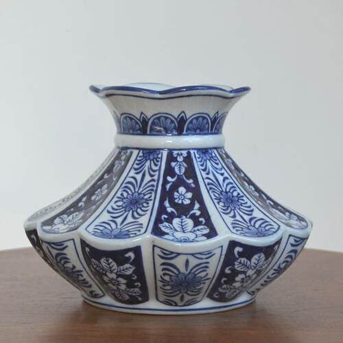 陶瓷手绘青花瓷花瓶大口插花器新中式客厅家居装饰品摆件