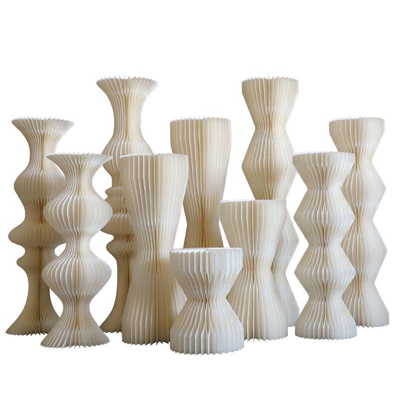 台路新款舞台装饰引摆件圆柱罗马柱甜品折叠折纸布置派对橱窗婚庆