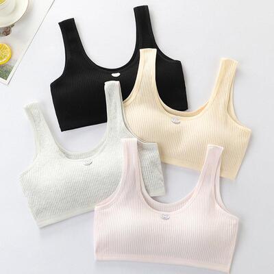 2026 new 4 piece set girls no steel cup bra with chest pads