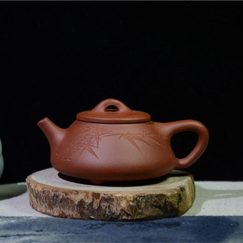 子冶石瓢周婷紫砂壶宜兴家用朱泥紫砂茶壶全手工功夫泡茶壶180ml