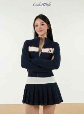 CookABide 原色中高腰牛仔百褶裙