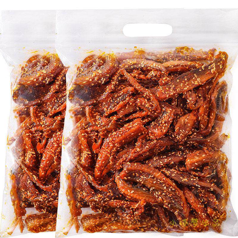 甜辣龙头鱼干500g包邮 蜜汁香辣龙头鱼干鱼片即食零食特产
