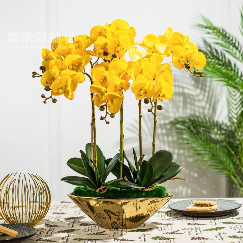仿真蝴蝶兰花假花卉插花艺室内客厅绢花前台摆件装饰摆设盆栽仿真