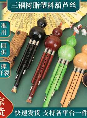 现货三铜树脂塑料葫芦丝 双音葫芦丝 C降B调初学型校园学生乐器
