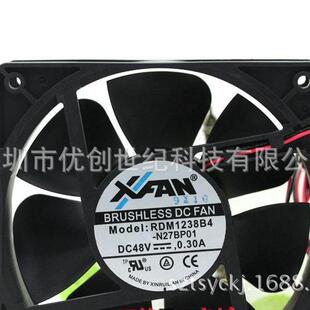 12CM 欣瑞联XFAN 双滚珠耐用风扇 12038 0.30A RDM1238B4 48V