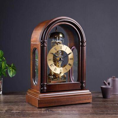 欧式覆古实木机械座钟客厅老式桌面座钟家用装饰摆饰上炼 炼 创意