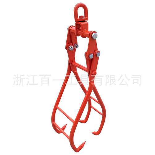 32英寸伐木钩四爪原木起重钳重型实心钢旋转拖拉钢钳搬运工具