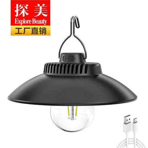 新款复古氛围灯球泡灯 飞碟挂灯 球型露营灯草帽球灯户外灯