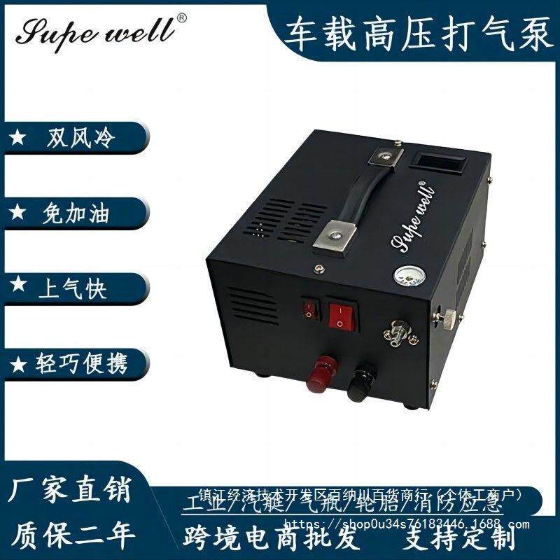 12v车载高压打气泵30mpa电动打气机空气压缩机厂家直销便携充气泵