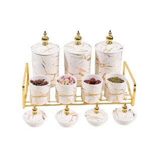 北欧房瓷密封罐轻269容奢厨摆件收纳罐套装 大量储物罐五谷杂粮收