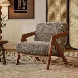 单人沙发椅理查德法式中古风客厅阳台休闲椅子实木设计师沙发单椅