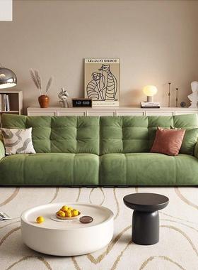 布艺沙网发小户型现简约直排猫抓布红猫加大坐深天鹅防爪代CPJ沙