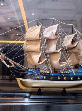 欧洲豪华高端帆船模型大型帆船饰品客厅新家开幕礼物木船