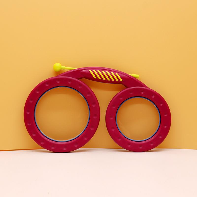 高档尔奥夫打击器幼手教乐早教教具乐器儿童幼儿园双面鼓眼镜鼓手