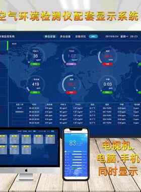 空气质量监测仪电视电脑手机同步显示室内教室房间甲醛环境检测仪