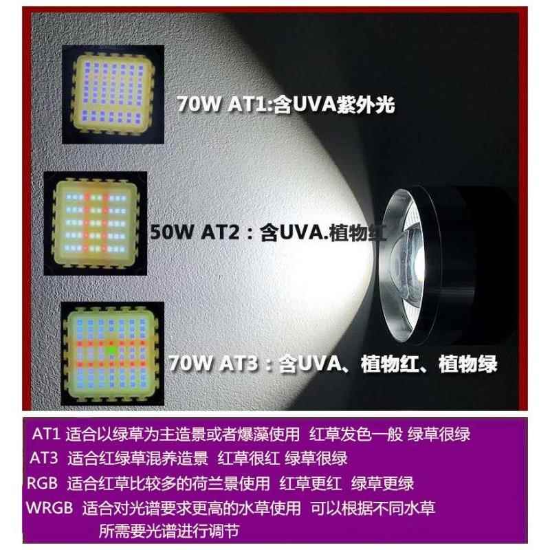 全光谱AT1 AT3 RGB植物生长灯珠3W30w50w70w植物红蓝 UV紫光 粉光