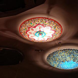 波米海亚地中卧室吸顶灯创彩碎12654玻璃客厅灯手西工阳台玄关走