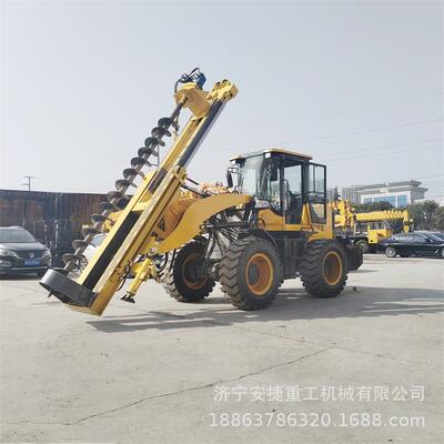 水泥电线杆钻孔机冻土合金钻头打桩机伸缩臂液压电线杆钻孔机