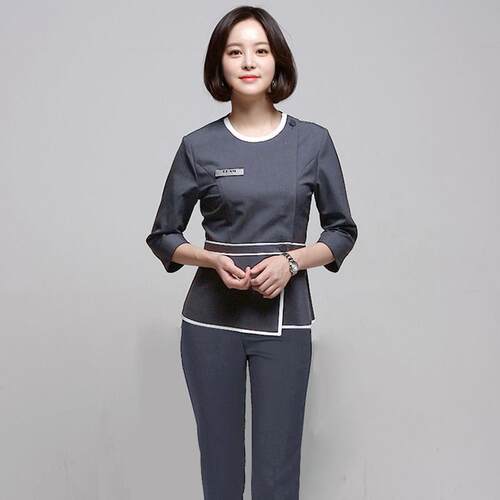 韩国纹身师美甲师工作服屈臣氏美容院美容师工作服水疗理疗按摩服