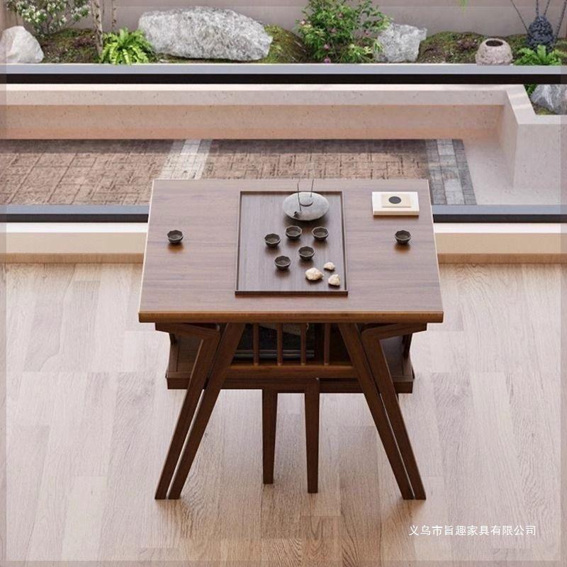 阳台小桌椅三件套组合休闲网红家用小户型实木茶桌椅组合简约餐桌