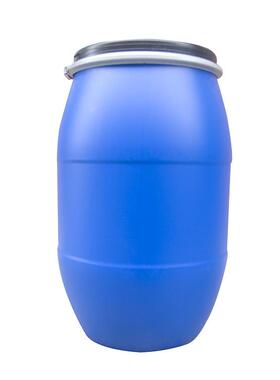 蓝色开桶口包装塑料桶120公工L升125kg斤化桶铁箍桶法兰厂家UDO直