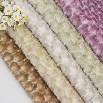 面料双色大纹家兔毛布料鱼鳞时装剪兔毛朵花现货云纺