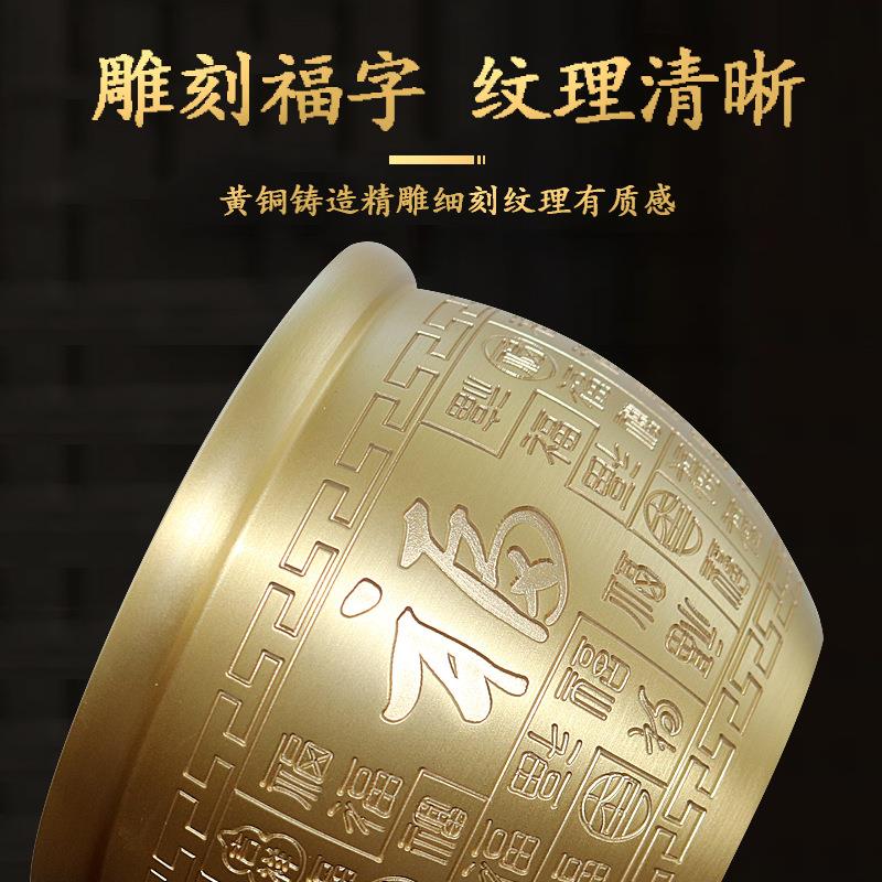 聚财百缸财缸家用纯创意摆件纯黄铜米123缸招财聚财工福艺品铜聚