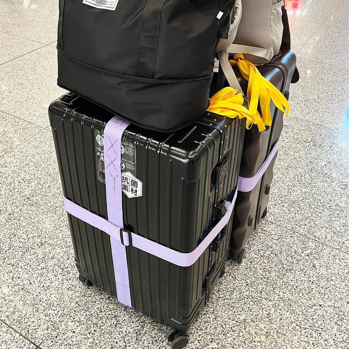 行李箱绑带出国留学游玩坐飞机托运旅行箱连接器十字固定捆绑绳