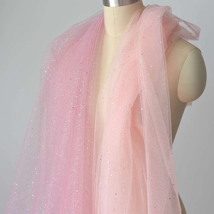 多色大小点点烫金洒金烫粉软纱网布设计师面料婚纱礼服装手工diy