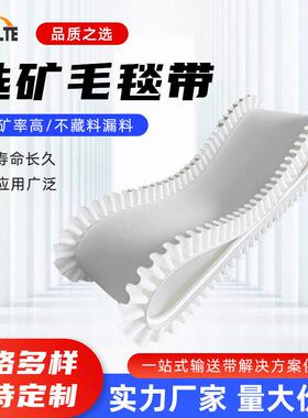 矿选毛毯机输送带 灰色白色毛毡传送带 无缝耐温毛毡输送带厂家