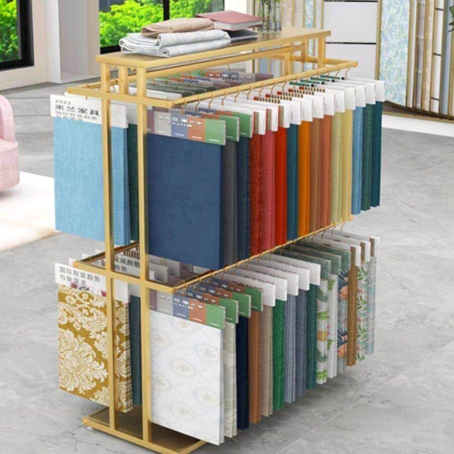 双面挂布料面料样品吊卡展示架纺织品布店家纺店展架布艺陈列货架